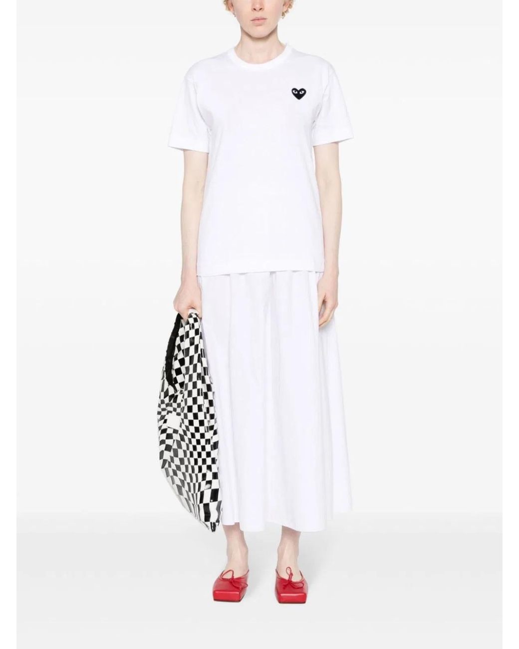 COMME DES GARÇONS PLAY White Cotton T-Shirt for men