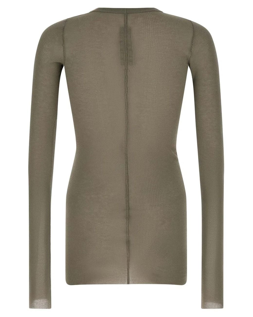 Rick Owens Gray 'Rib Ls T' T-Shirt for men