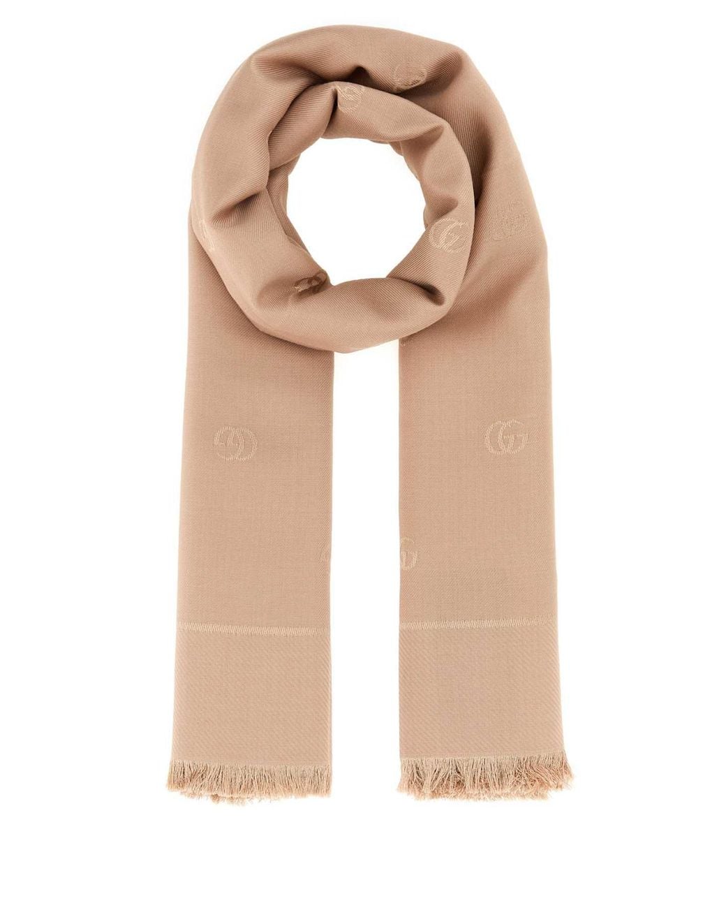 Gucci Natural Antiqued Silk Blend Scarf
