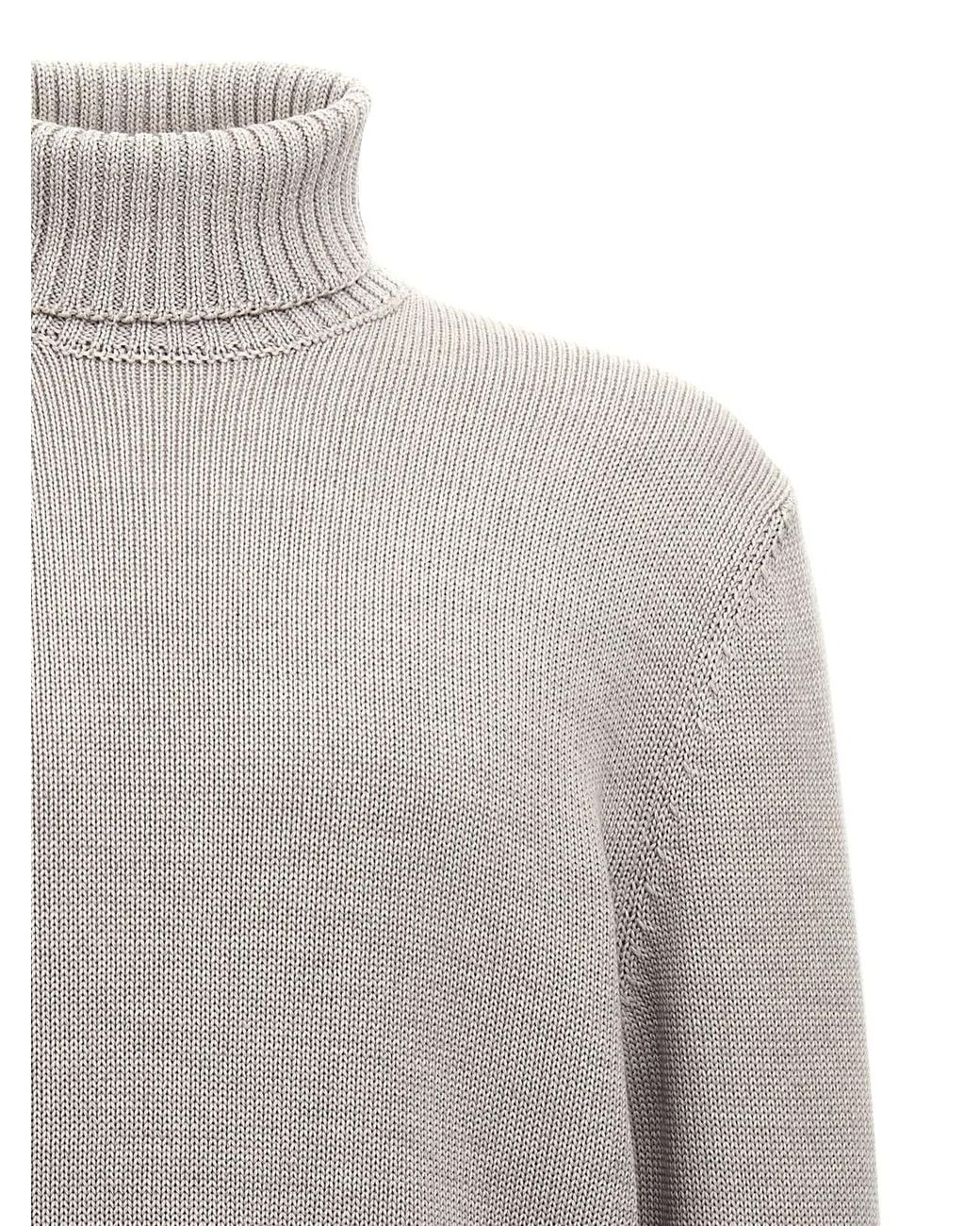 Zanone Gray Turtle-Neck Sweater for men