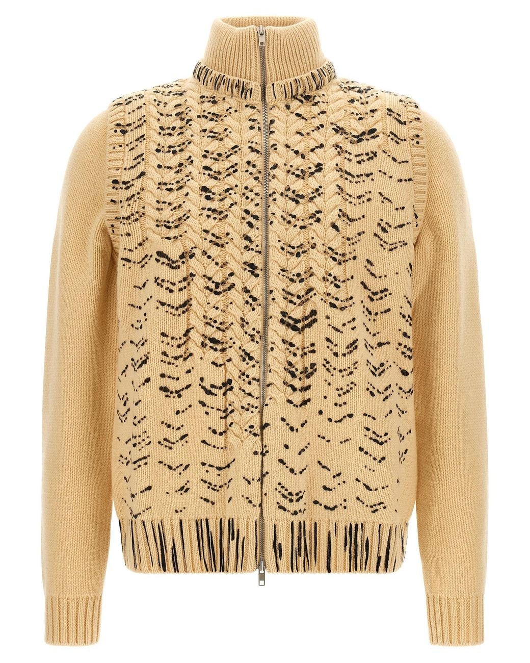 Maison Margiela Natural Openwork Knit Cardigan for men