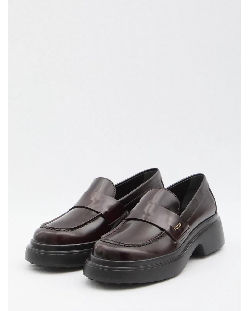 Tod's White Calf Leather Flat Shoes