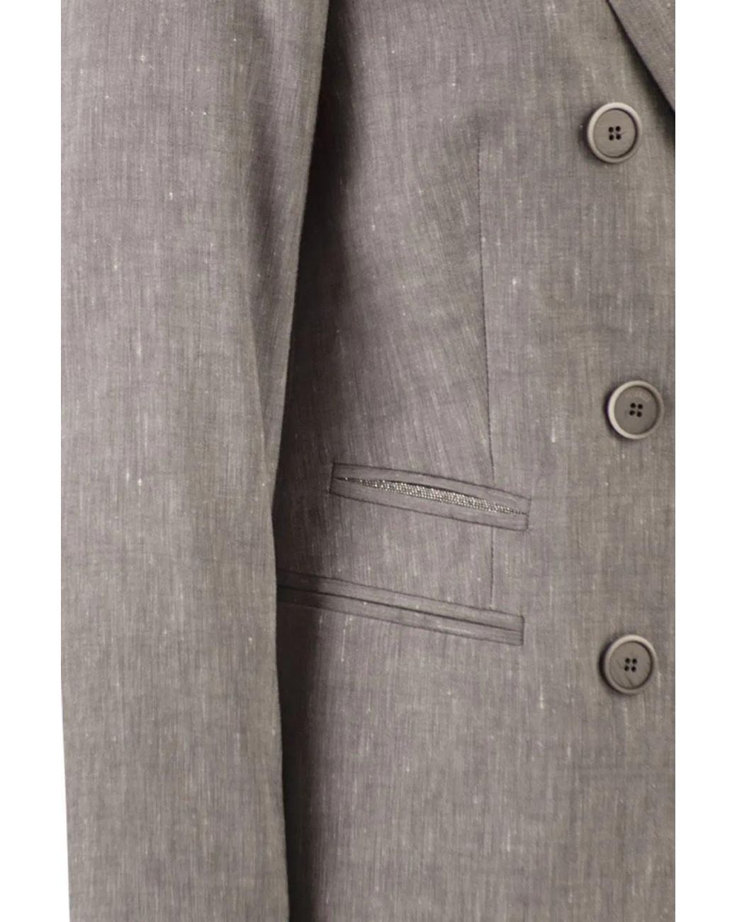 Peserico Gray Double-Breasted Blazer