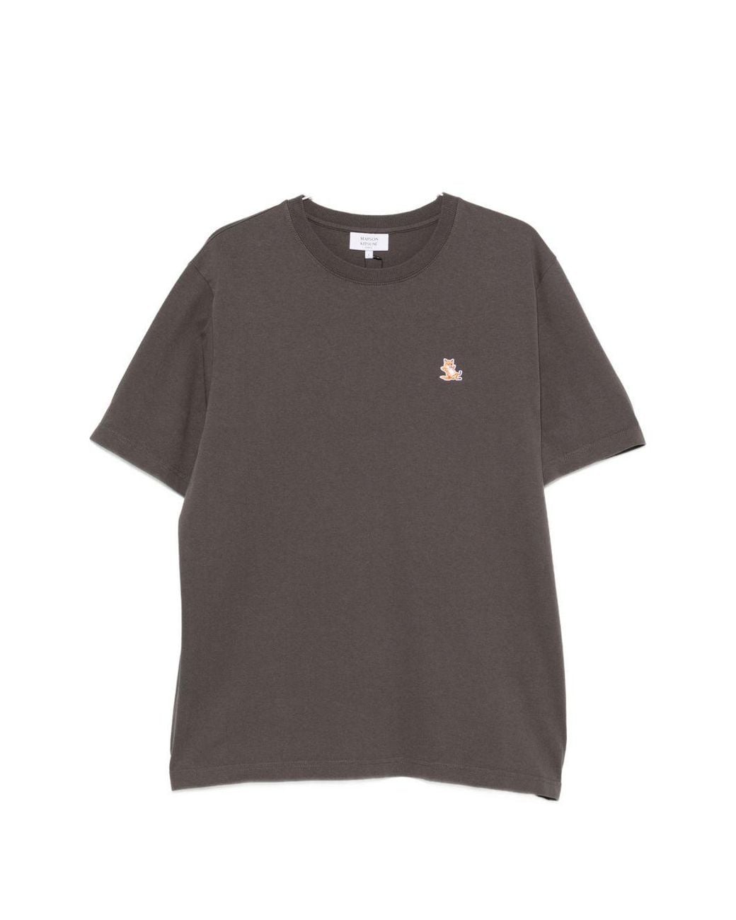 Maison Kitsuné Gray Maison Kitsuné Chillax Fox Cotton T-Shirt for men