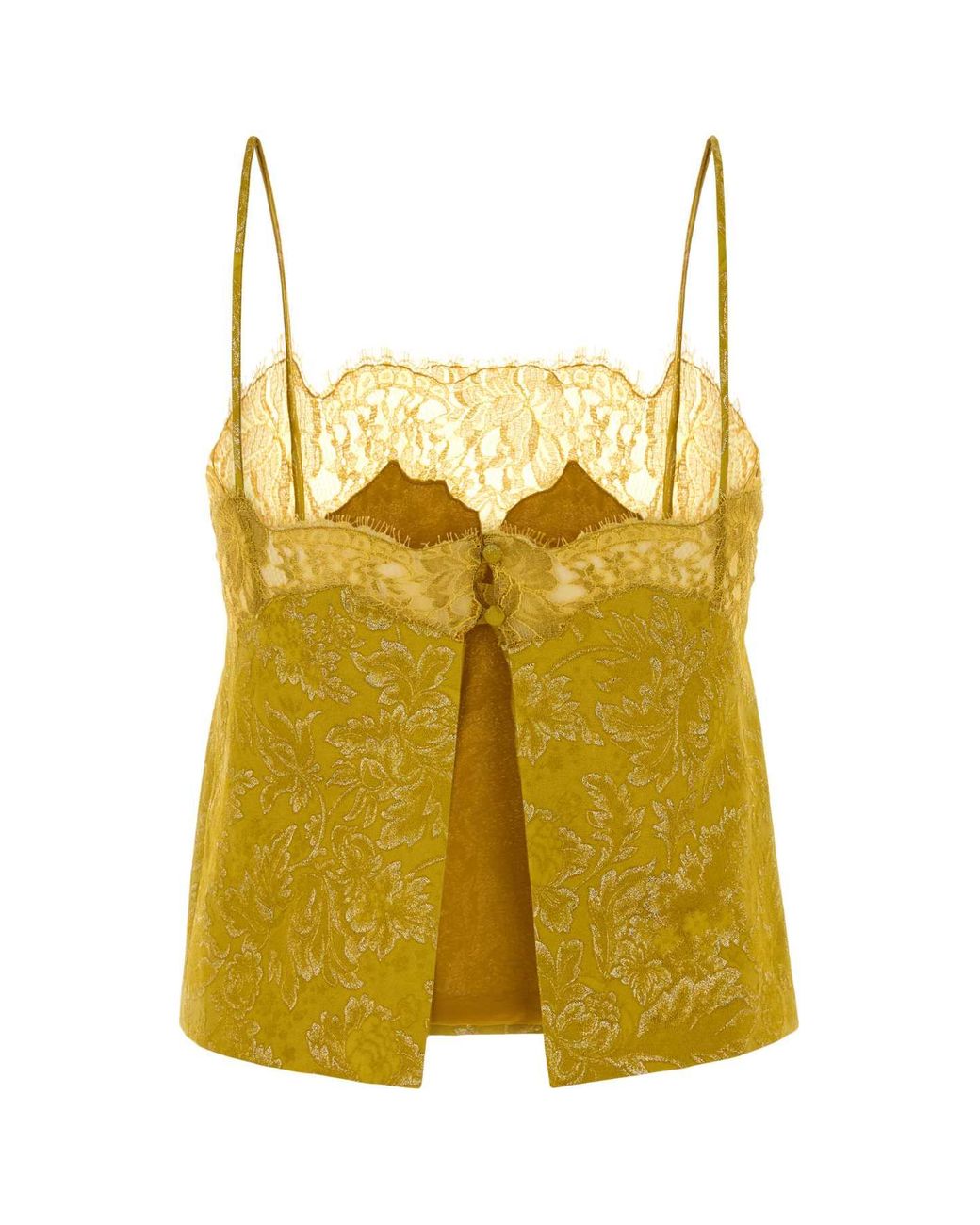 Saint Laurent Yellow Jacquard Top