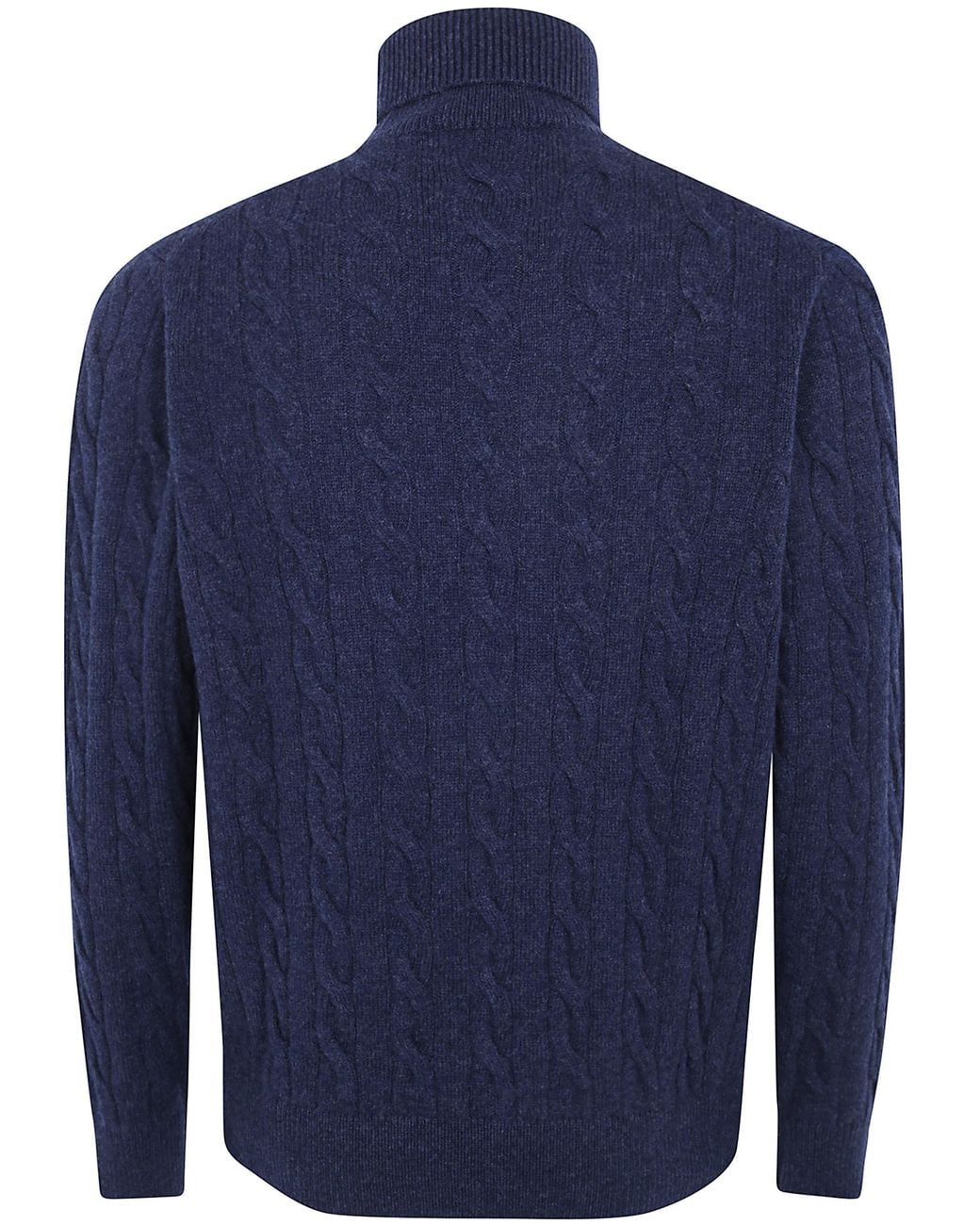 FILIPPO DE LAURENTIIS Blue Turtle Neck Braided Sweater for men