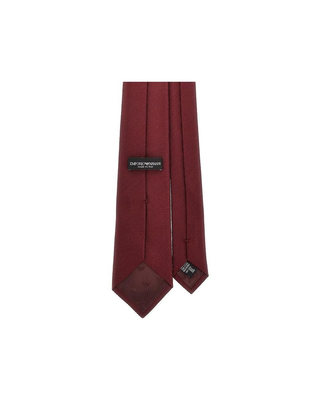 Emporio Armani Red Silk Necktie With Jacquard Motif for men