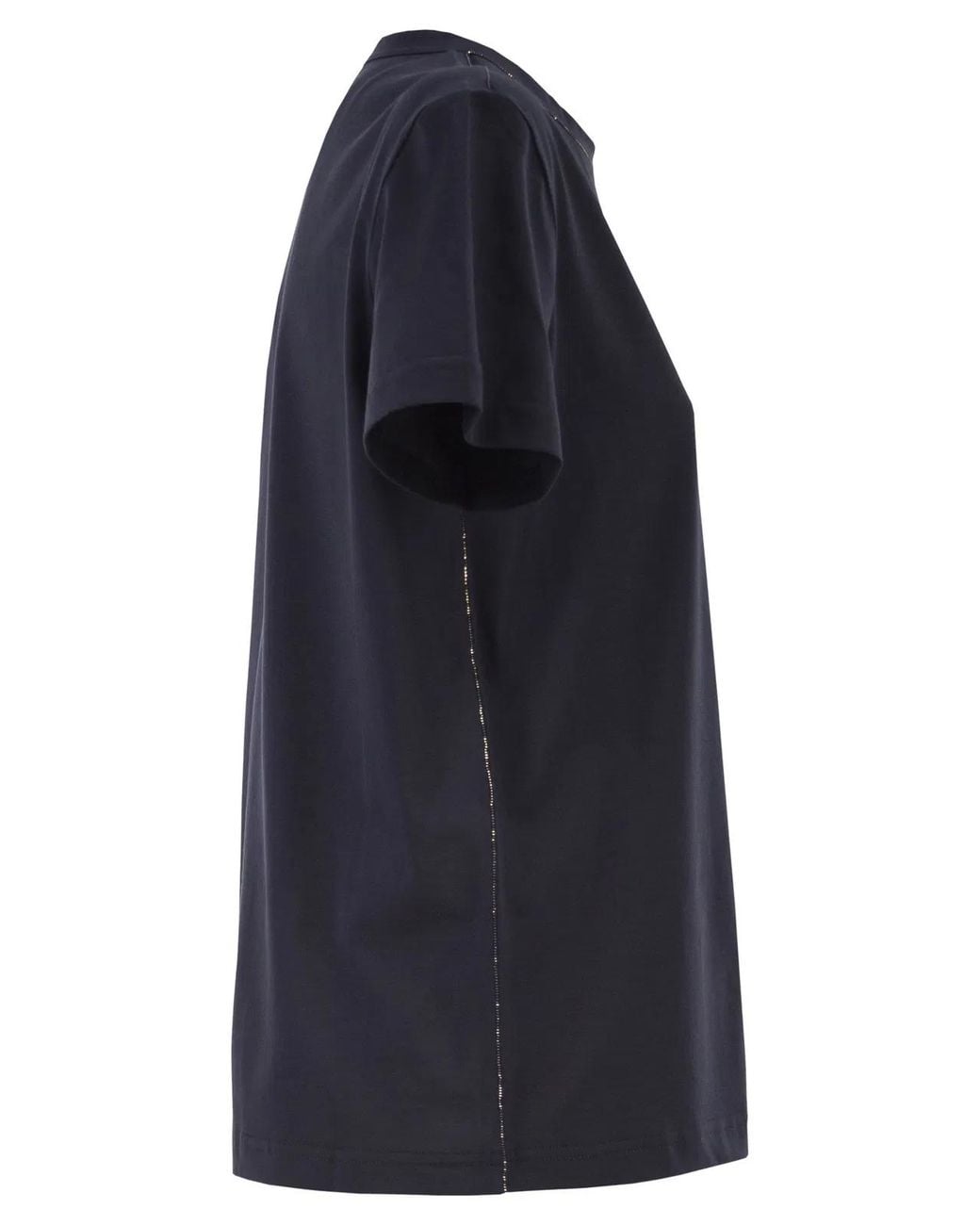 Fabiana Filippi Black Jersey T-Shirt With Luminous Thread