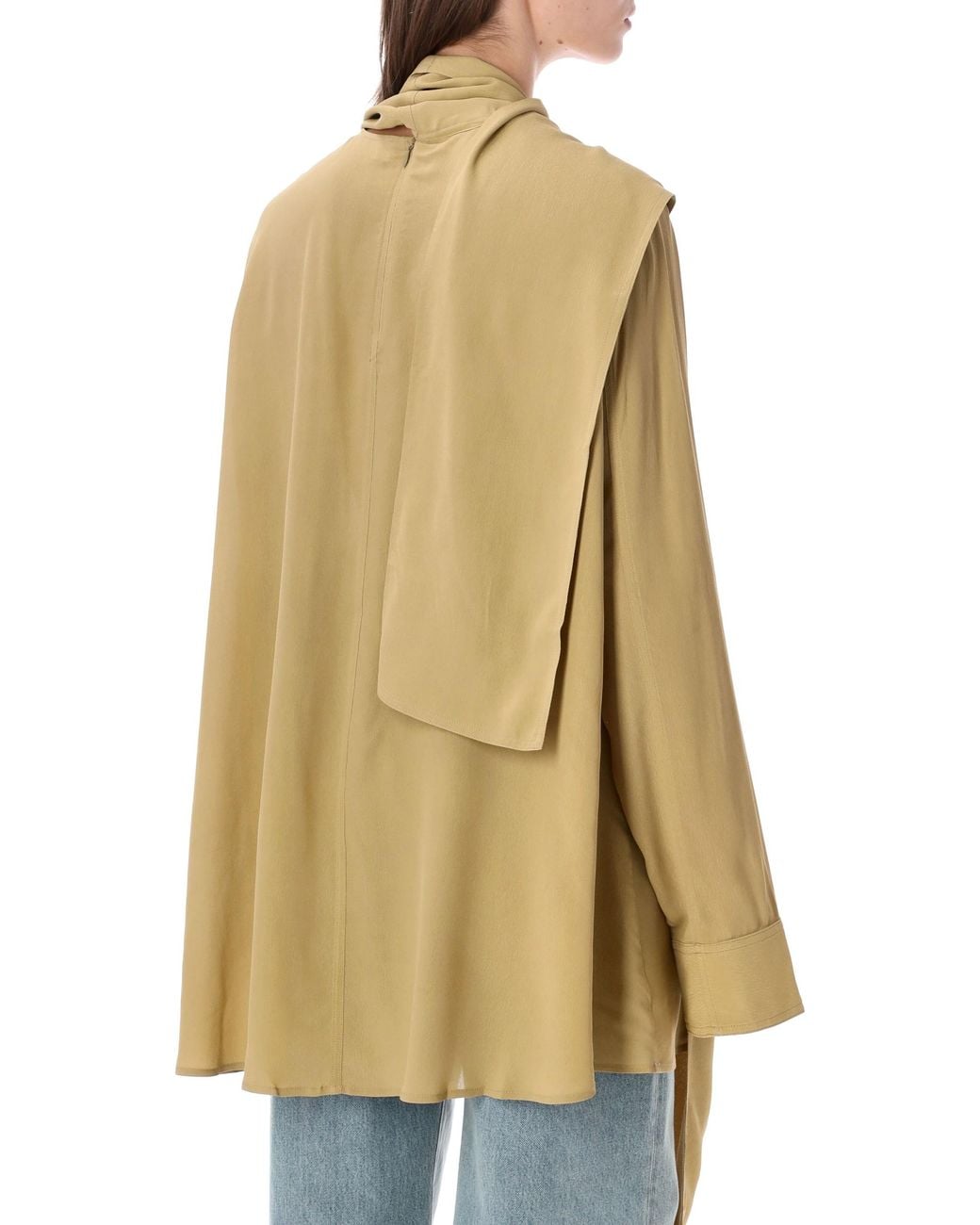 Totême Natural Draped Scarf Blouse