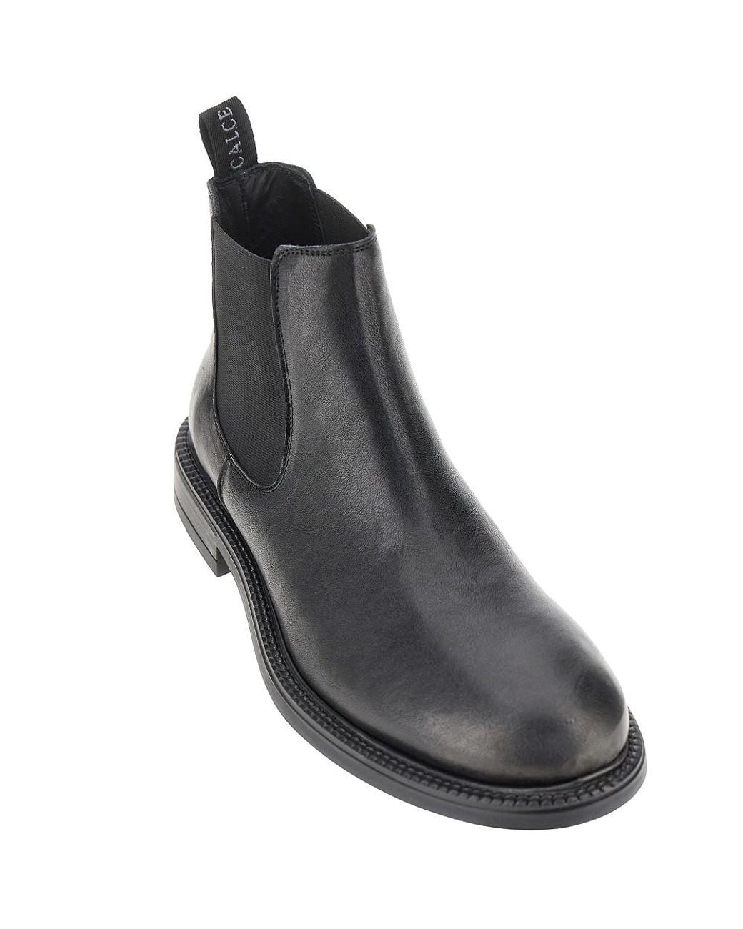 JUAN LACARCEL BY CALCE Black Leather Chelsea Boots for men