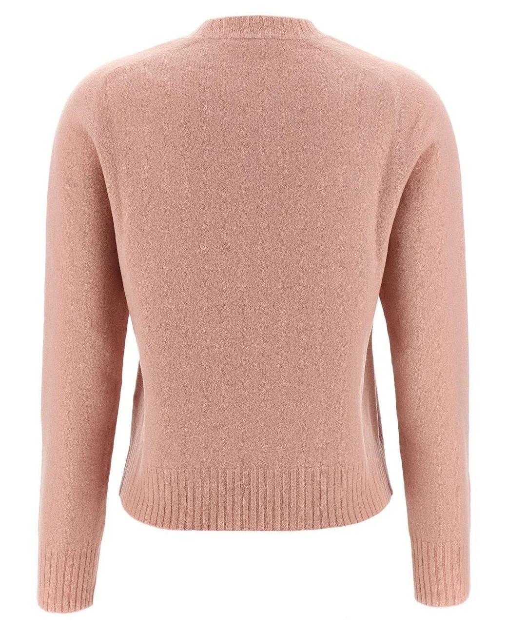 Jil Sander Pink Classic Crew Neck Wool Sweater