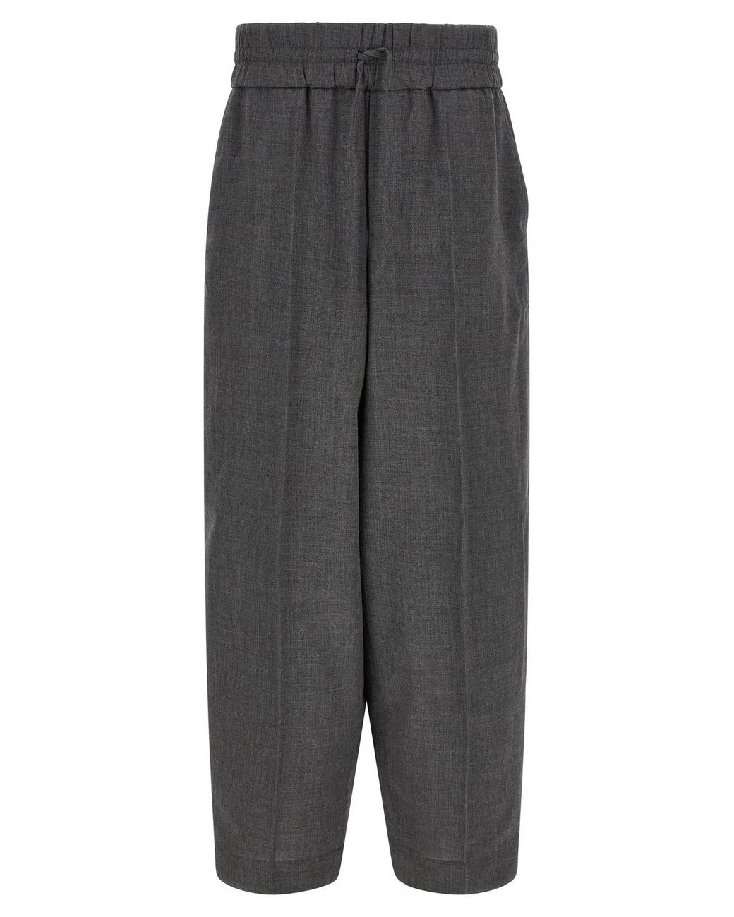 AMI Gray Mélange Wool Pants for men
