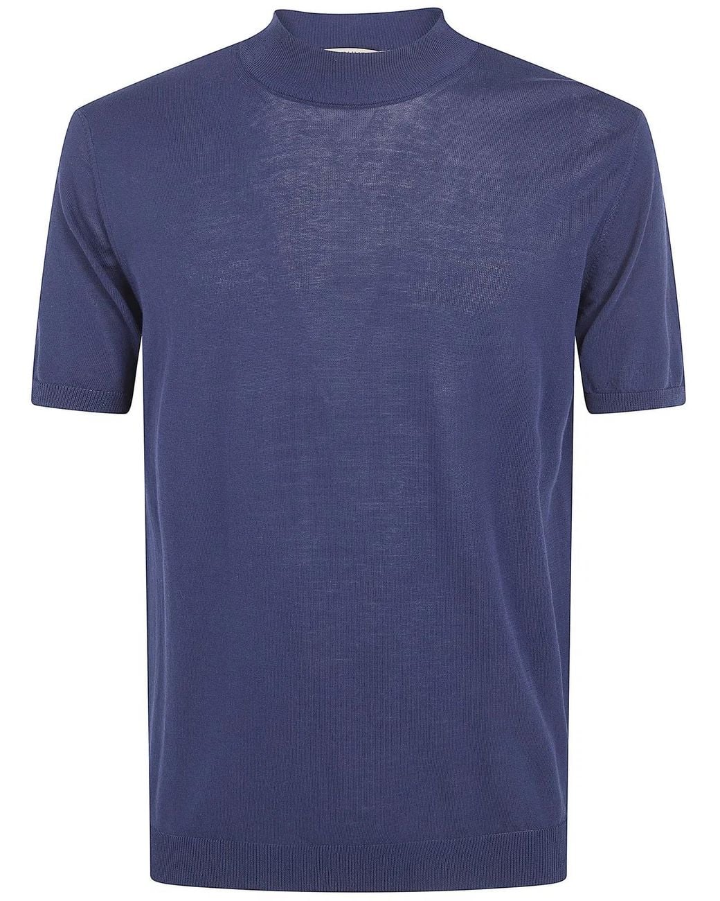 Nuur Blue Short Sleeved Turtle Neck T-Shirt for men