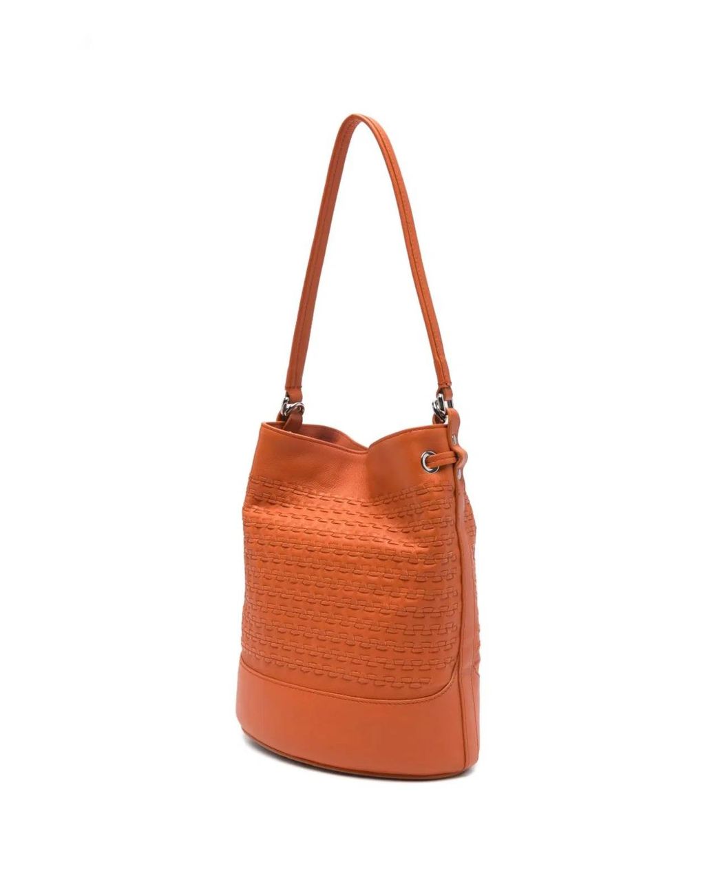 Zanellato Orange Monda' Musiva Small Leather Bucket Bag