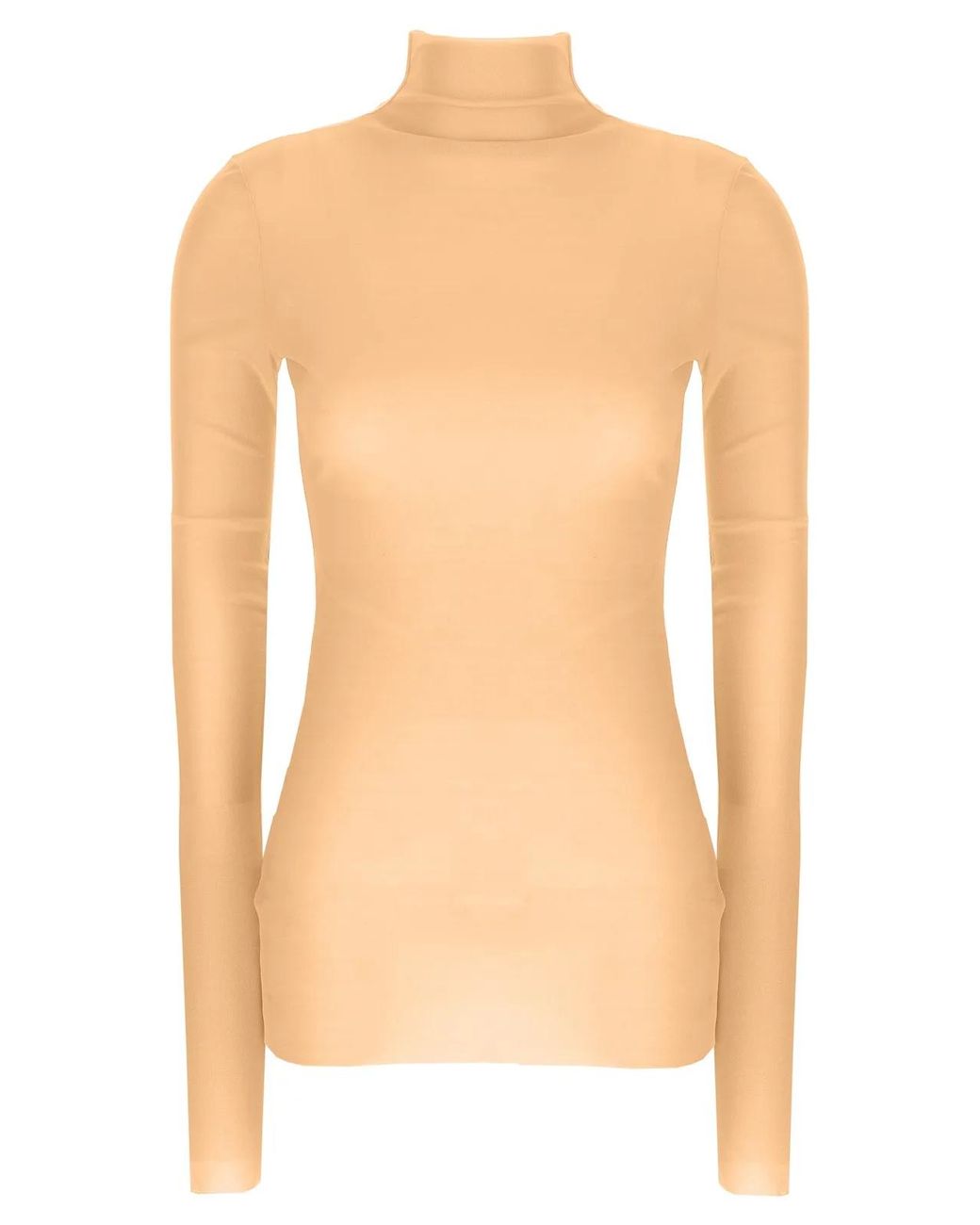 Jil Sander White Silk Turtleneck Top