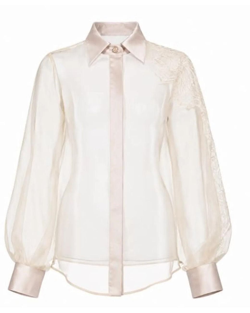 D.exterior White Shell Cotton Shirt