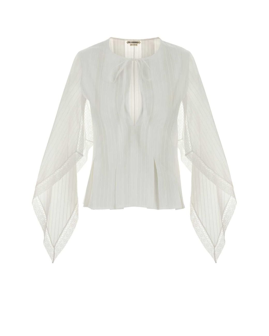 J.W. Anderson White Draped Sleeve Top
