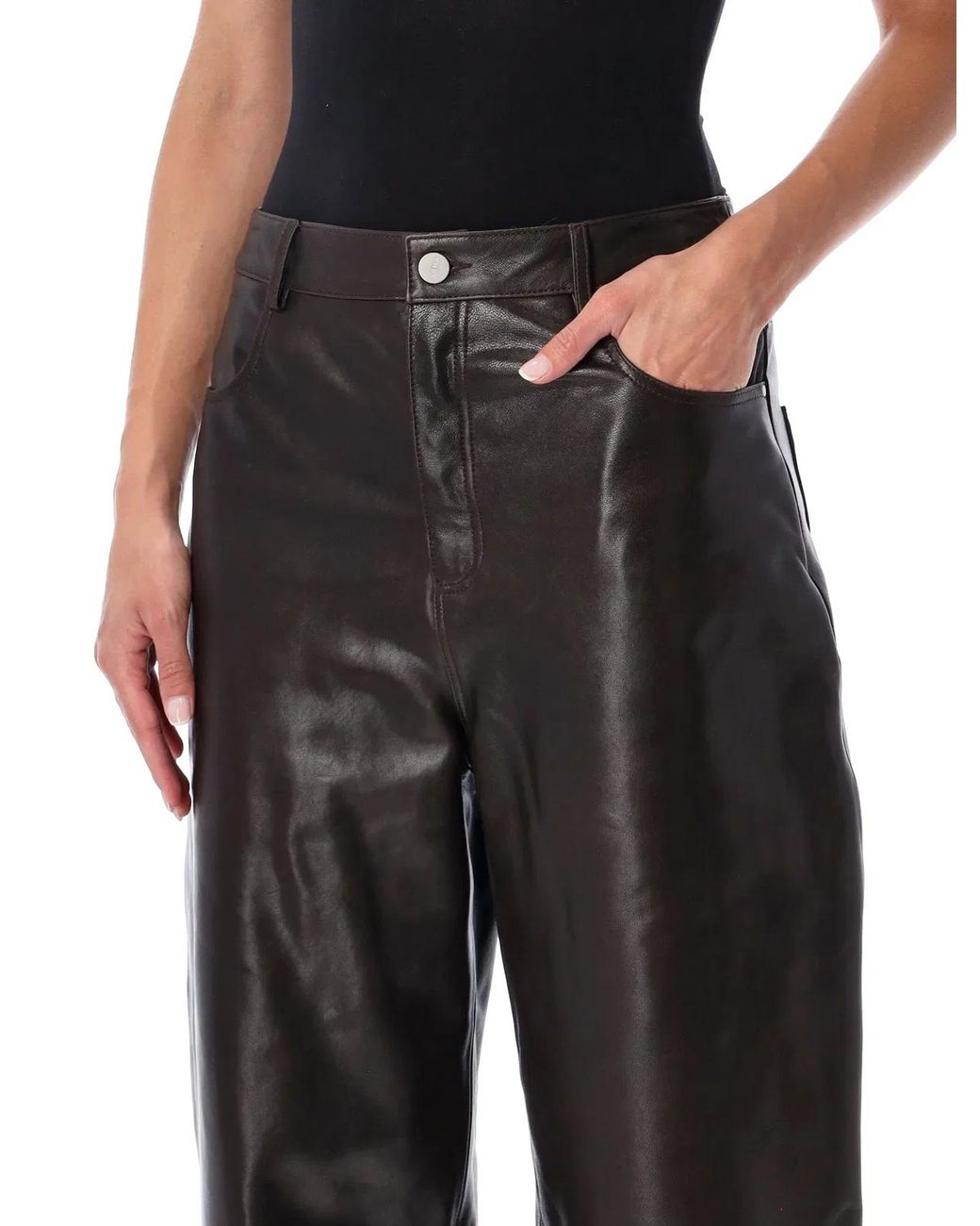 Arma Black Ece Leather Barrel Trousers