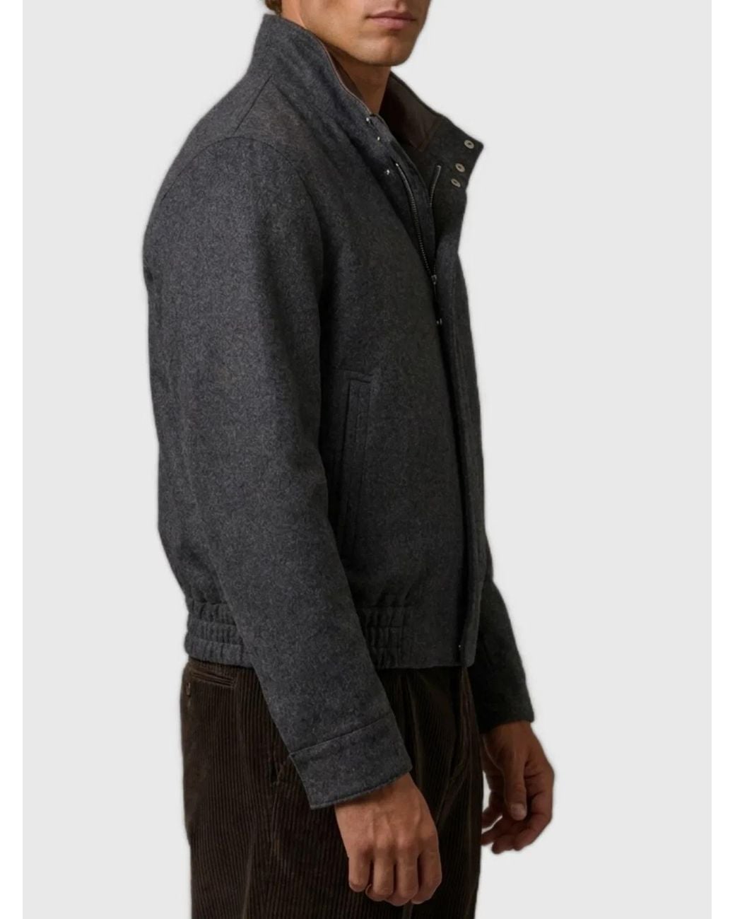 Lardini Gray Anthracite Barcon Bomber Jacket for men