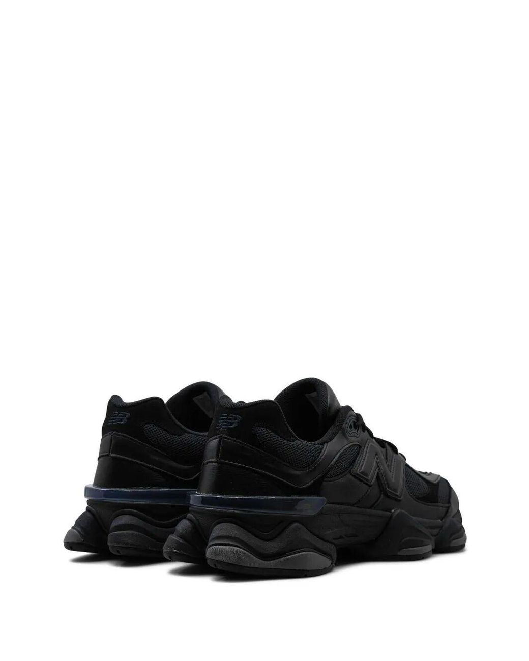 New Balance Black Leather Synthetic Mesh Sneakers