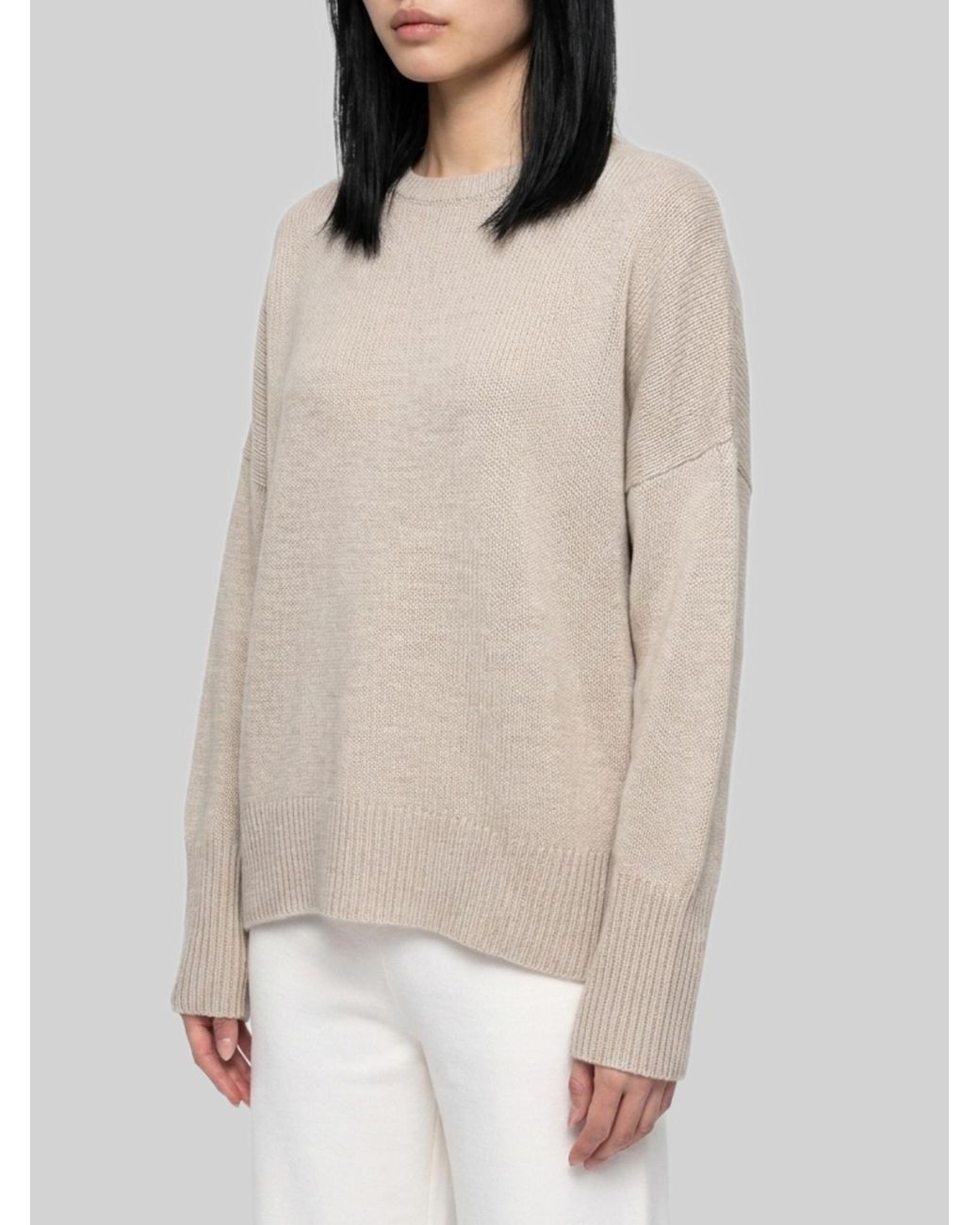 Lisa Yang Natural Mila Crew-Neck Sweater