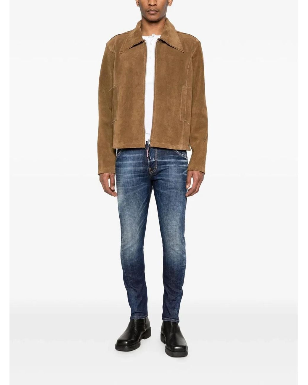 DSquared² Blue 5 Pockets Cotton Elastane Pants for men