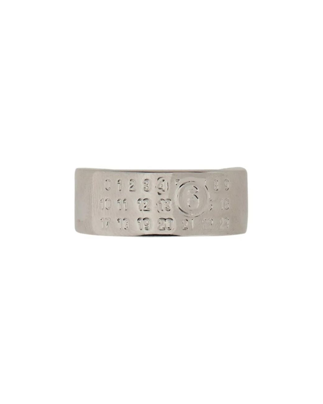 MM6 by Maison Margiela White "Minimal Numeric" Band Ring