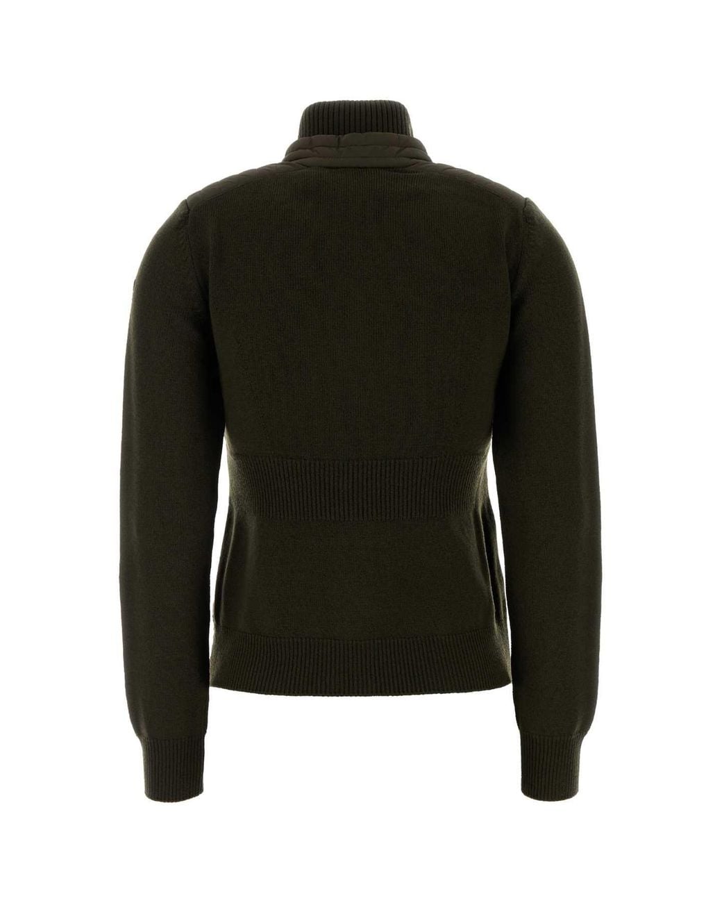 Moncler Black Quilted Down Puffer-Knit Cardigan