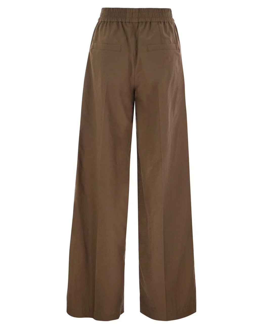 Brunello Cucinelli Brown Loose Fit Cotton Trousers