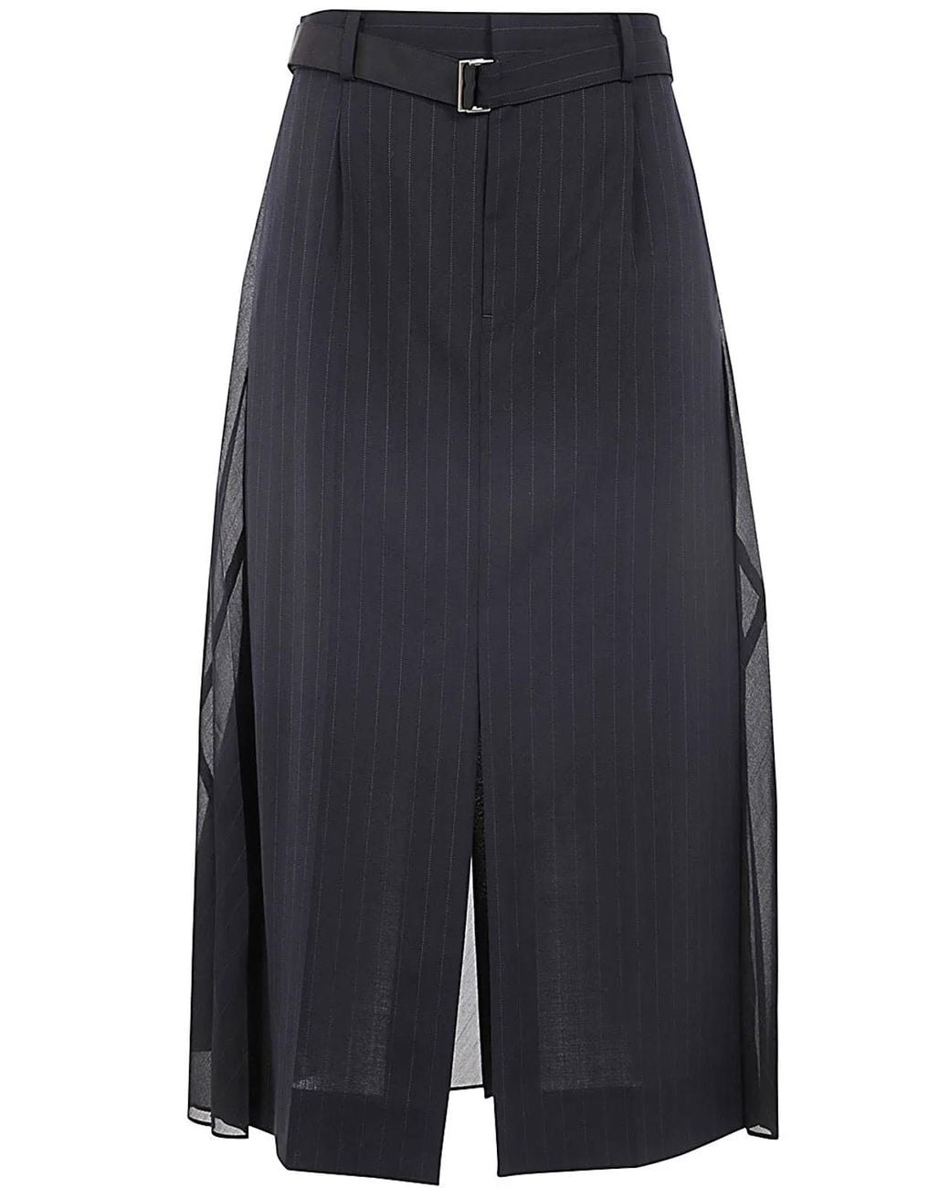 Sacai Blue Chalk Stripe Glencheck Skirt