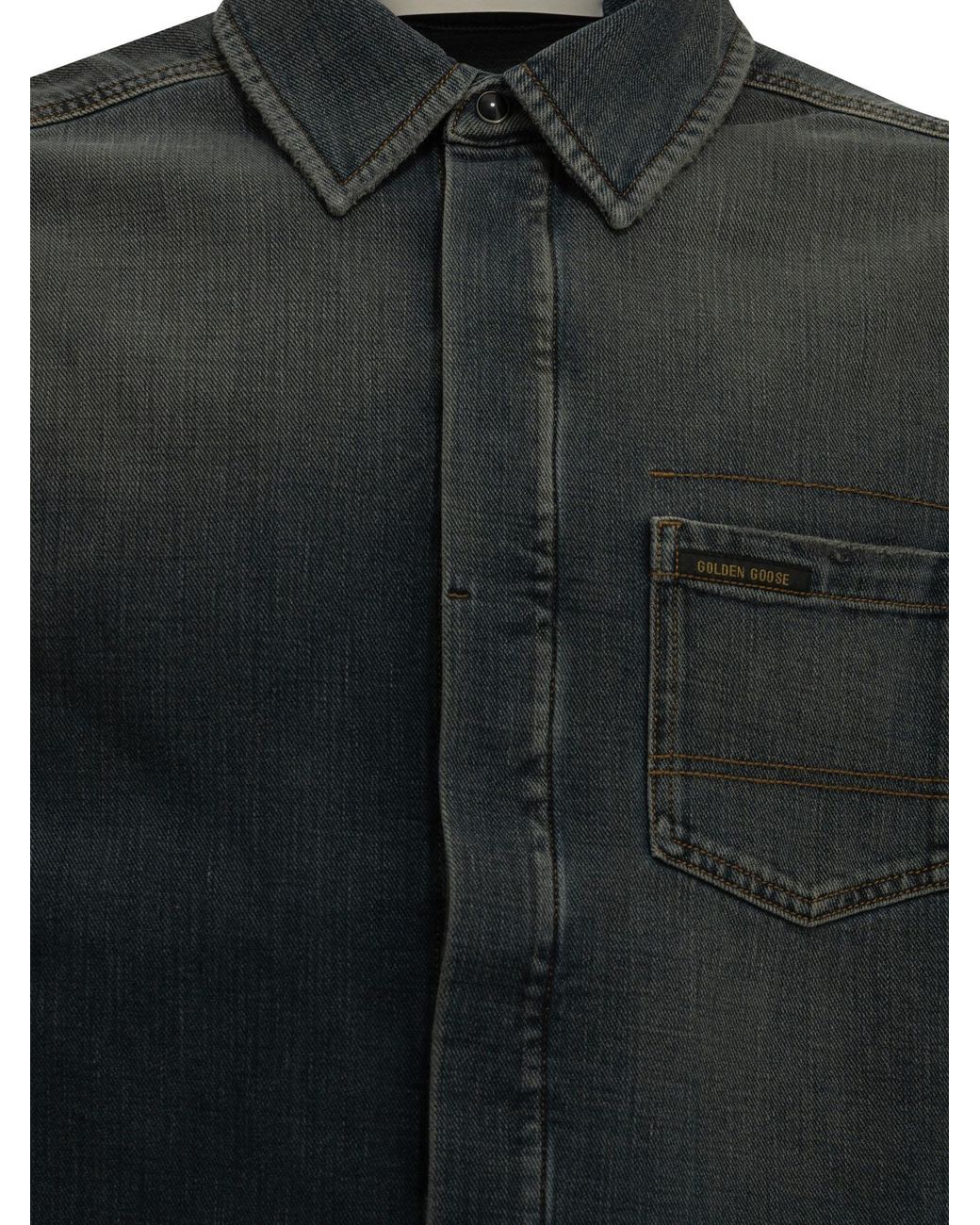 Golden Goose Deluxe Brand Black Casual Denim Shirt for men