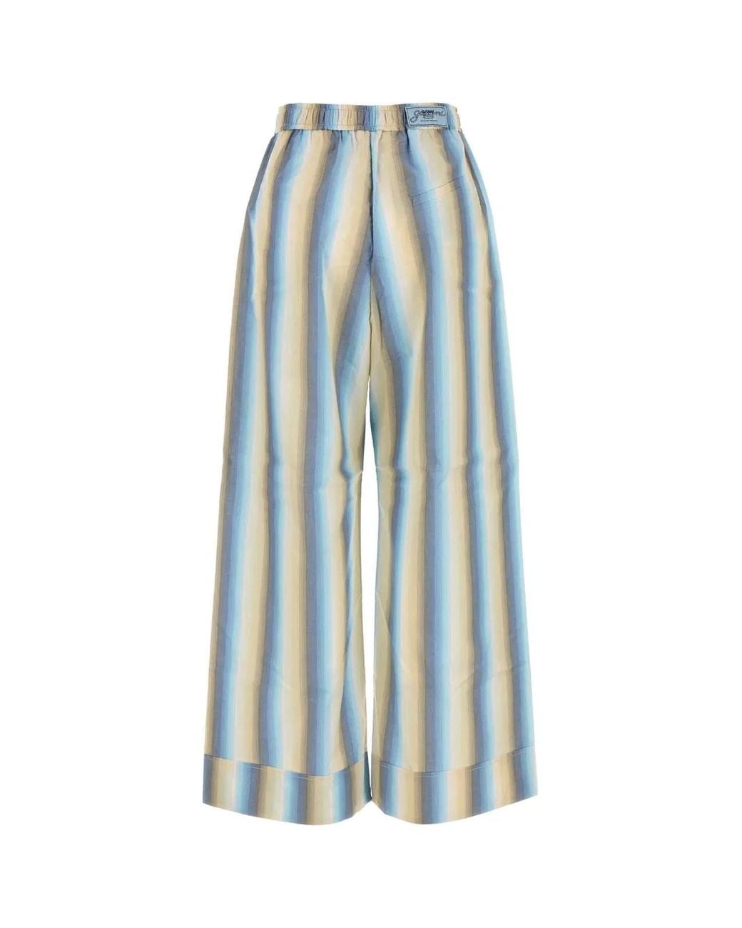 Ganni Blue Embroidered Cotton Pyjama Pant