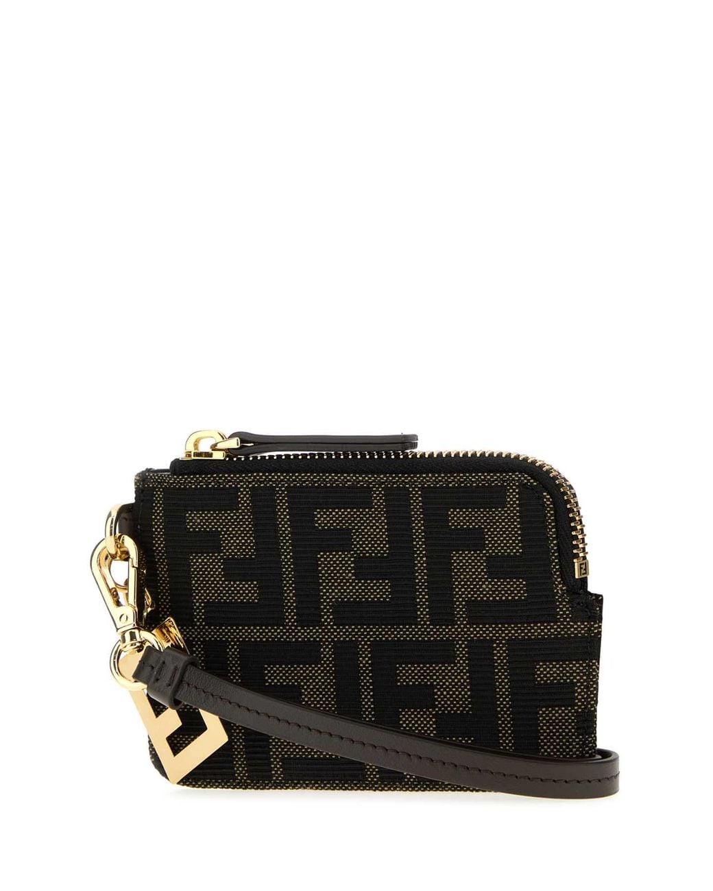 Fendi Black Card Case Ff Jacqu Acc.O
