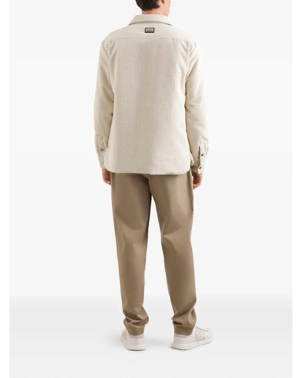 Dolce & Gabbana Natural Gabardine Trousers for men