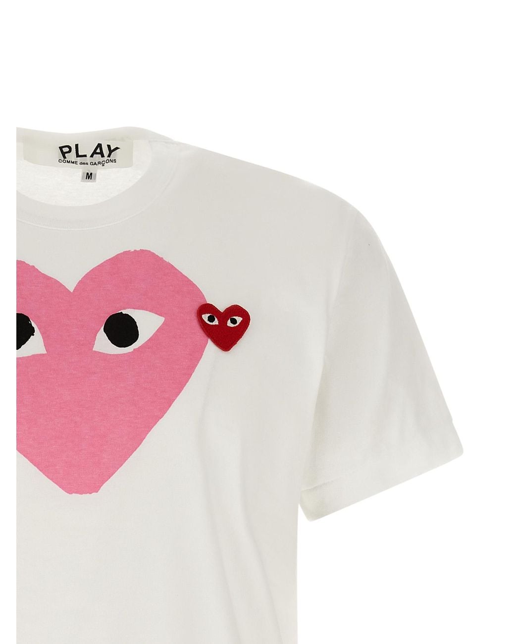 COMME DES GARÇONS PLAY White Emblem' T-Shirt