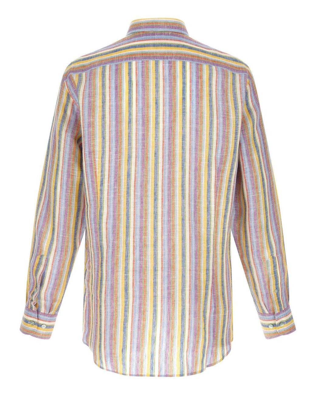 Etro White Striped Linen Shirt Shirt And Blouse for men