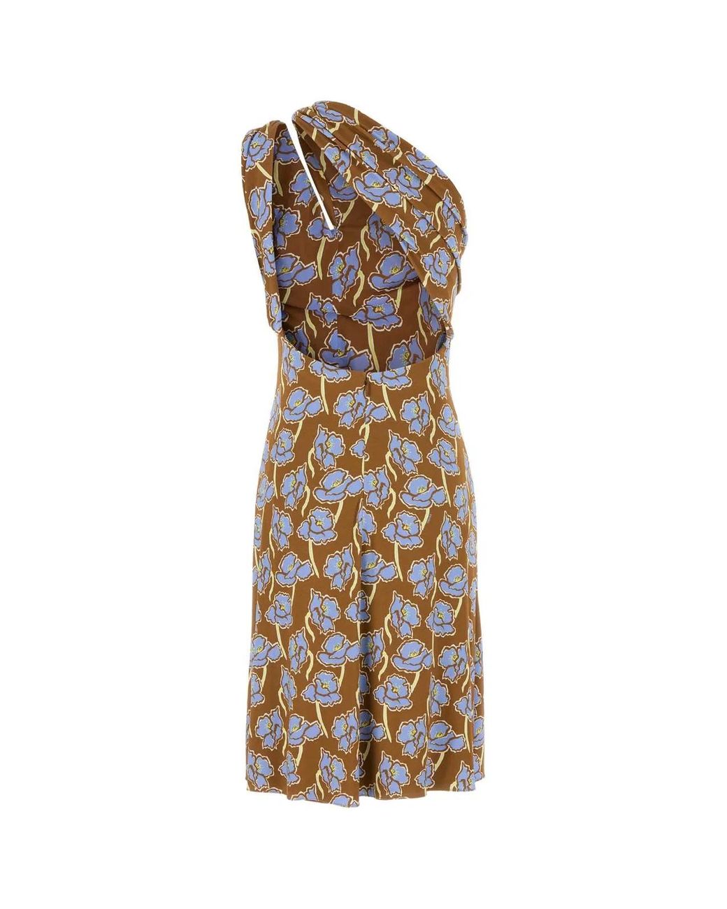 Versace White Cocktail Dress Stretch Crepe Jersey Print Poppies