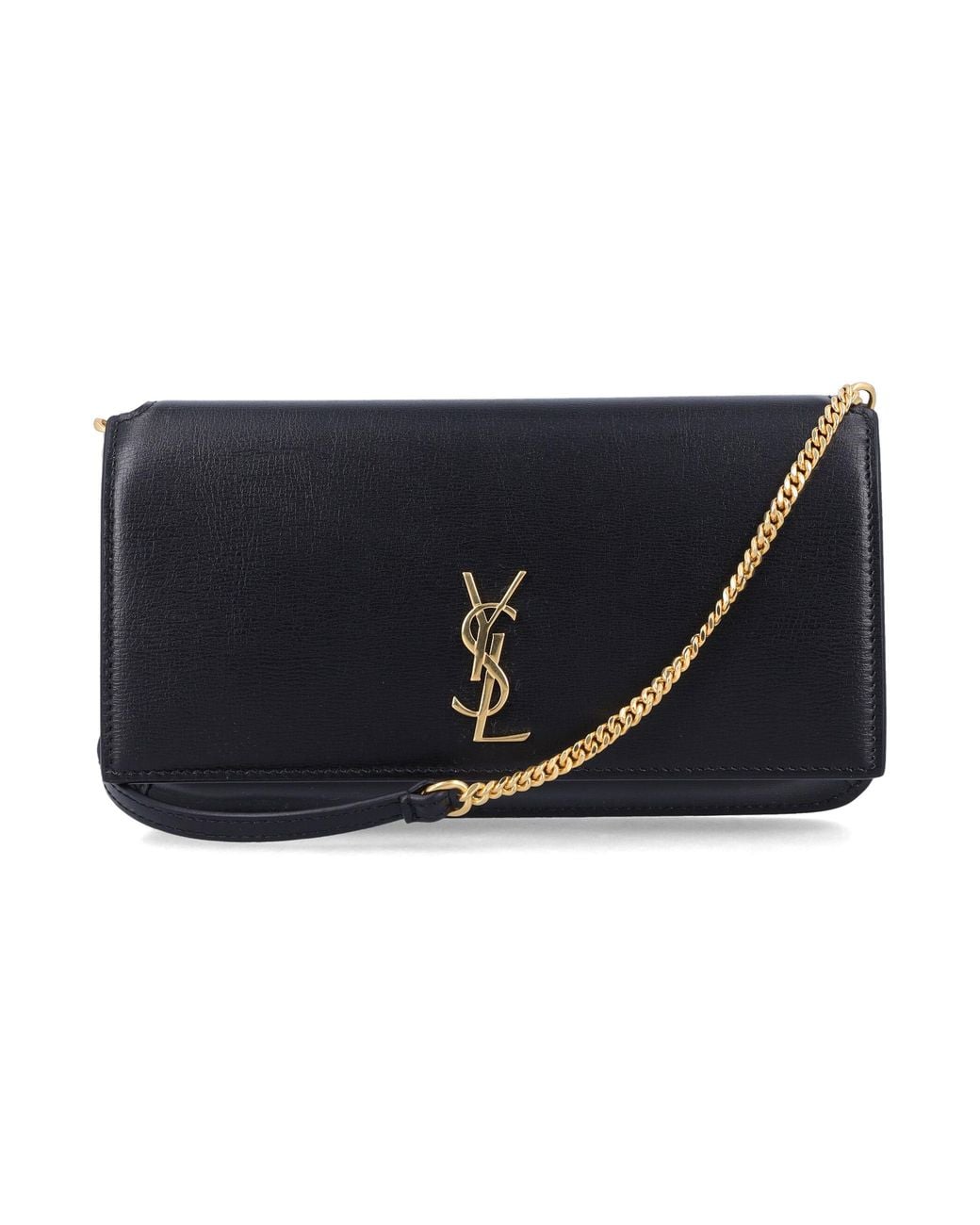 Saint Laurent Black Custodia Per Smartphone Cassandre