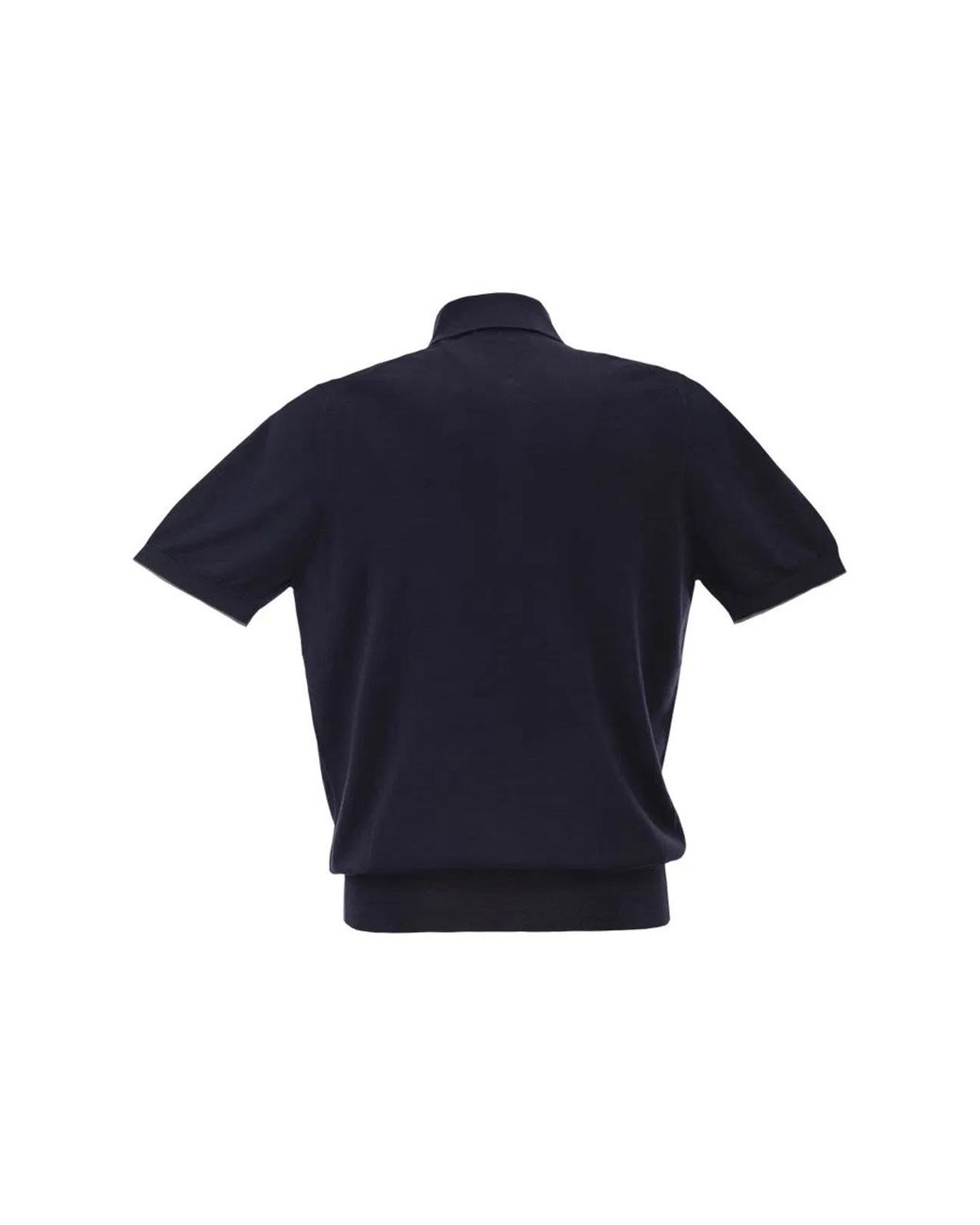 Brunello Cucinelli Blue Lightweight Cotton Knit Polo Shirt for men
