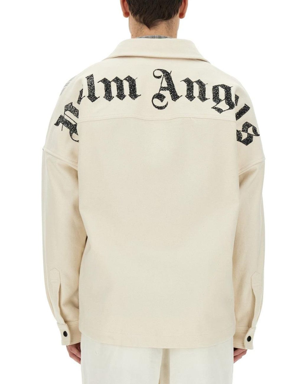 Palm Angels Gray Overshirt Check for men