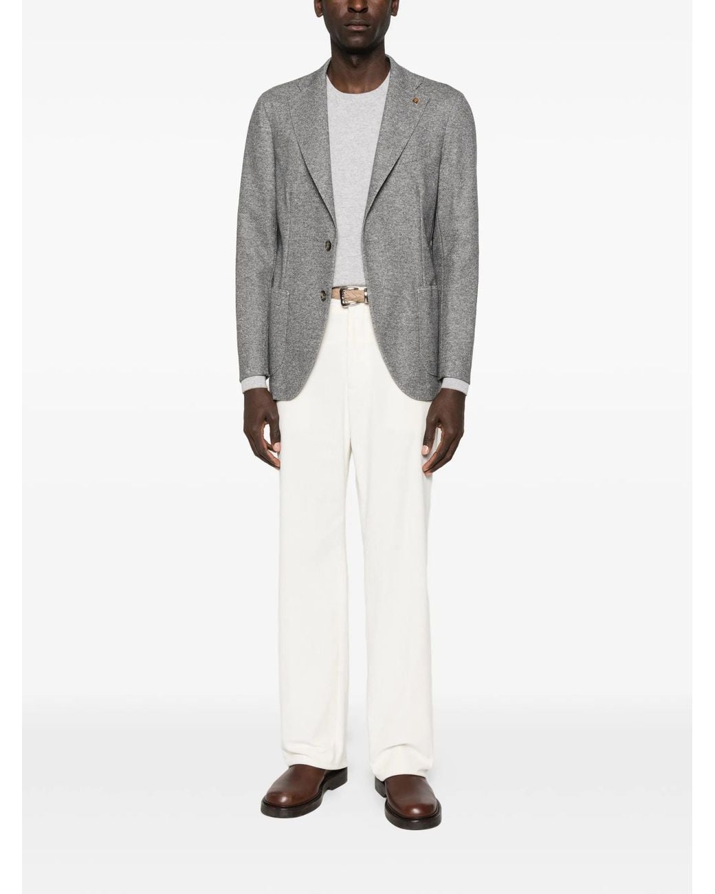 Latorre Gray Wool Cotton Polyamide Jacket for men