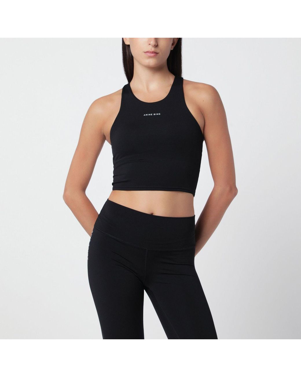 Anine Bing Black Elina Sports Top
