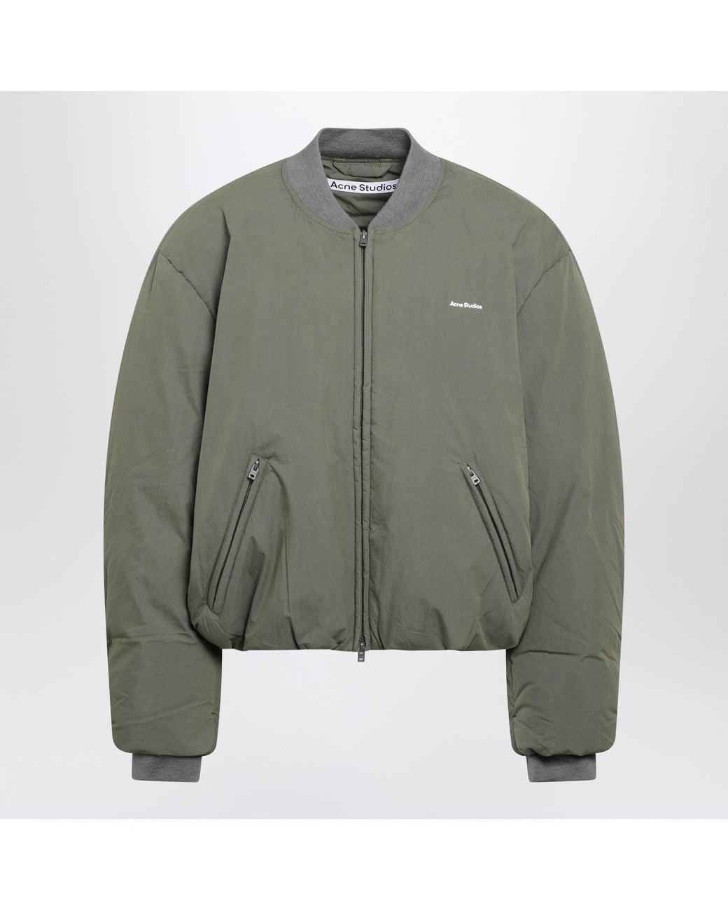 Acne Green Cedar Technical Poplin Down-Filled Bomber Jacket for men