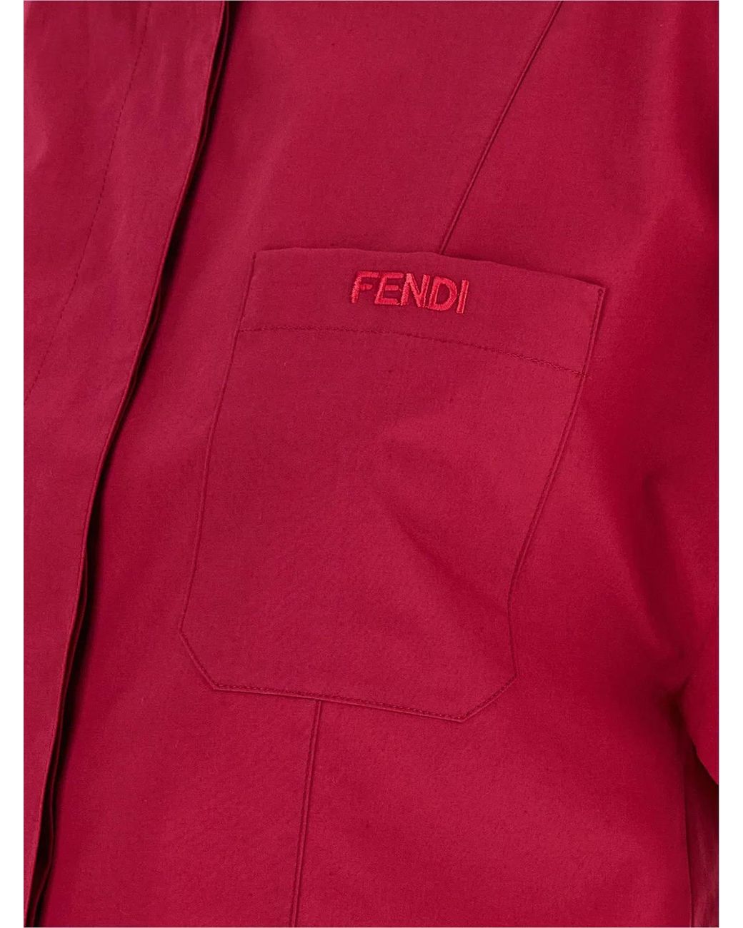 Fendi Red Shirt With Embroidery