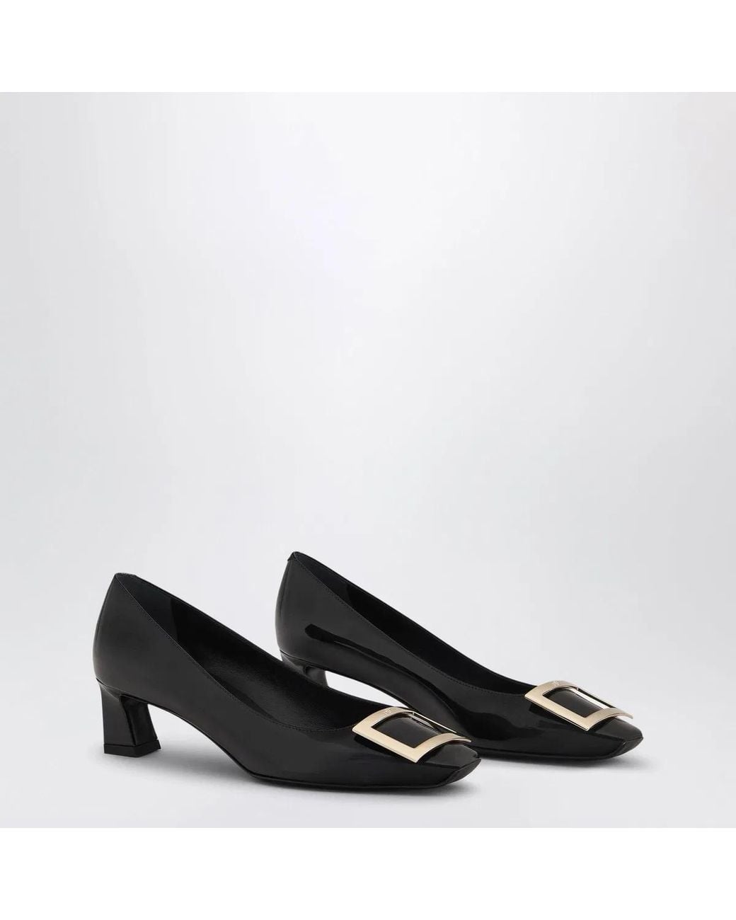 Roger Vivier Black Patent Leather Trompette Pumps