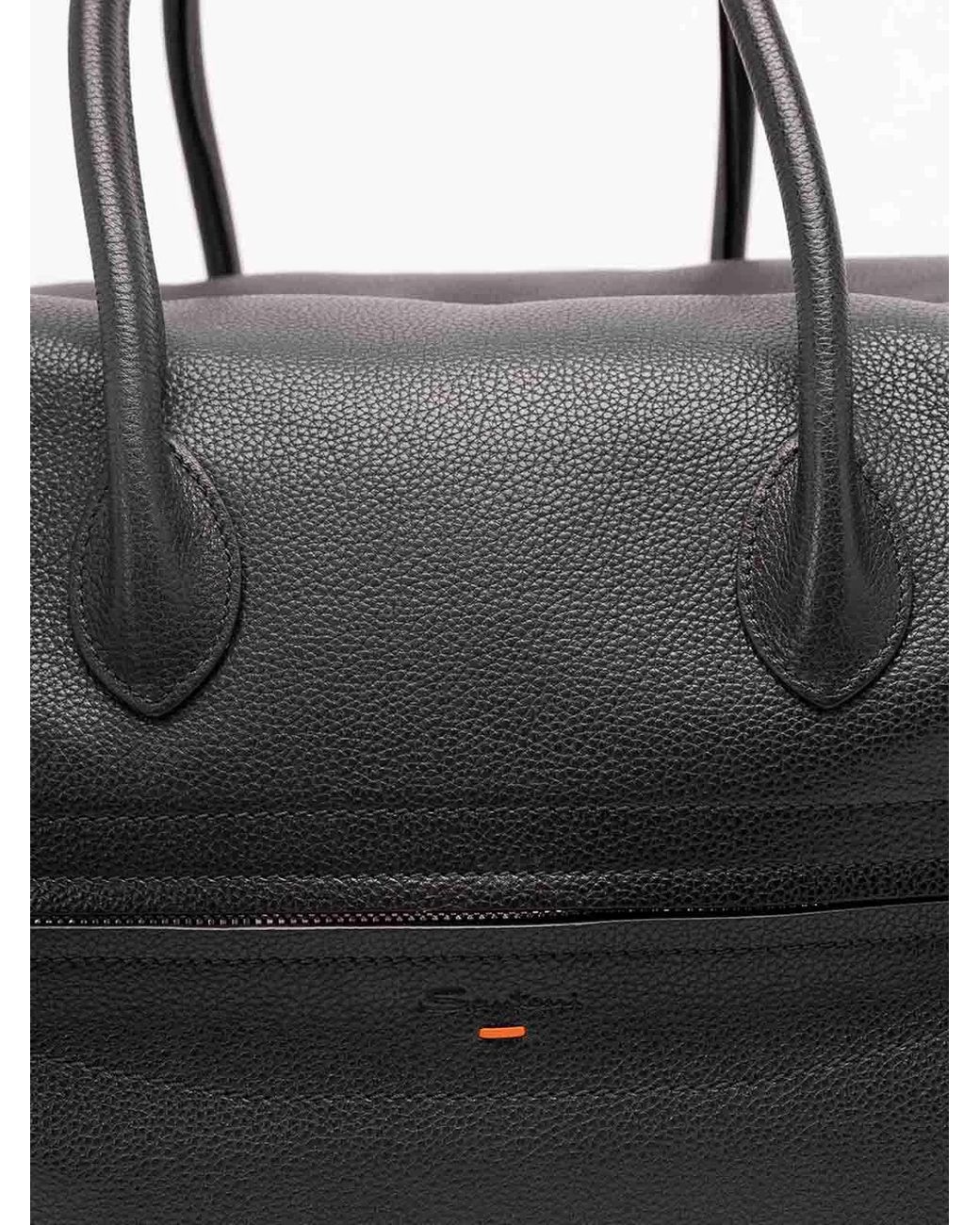 Santoni Black Duffle Bag for men