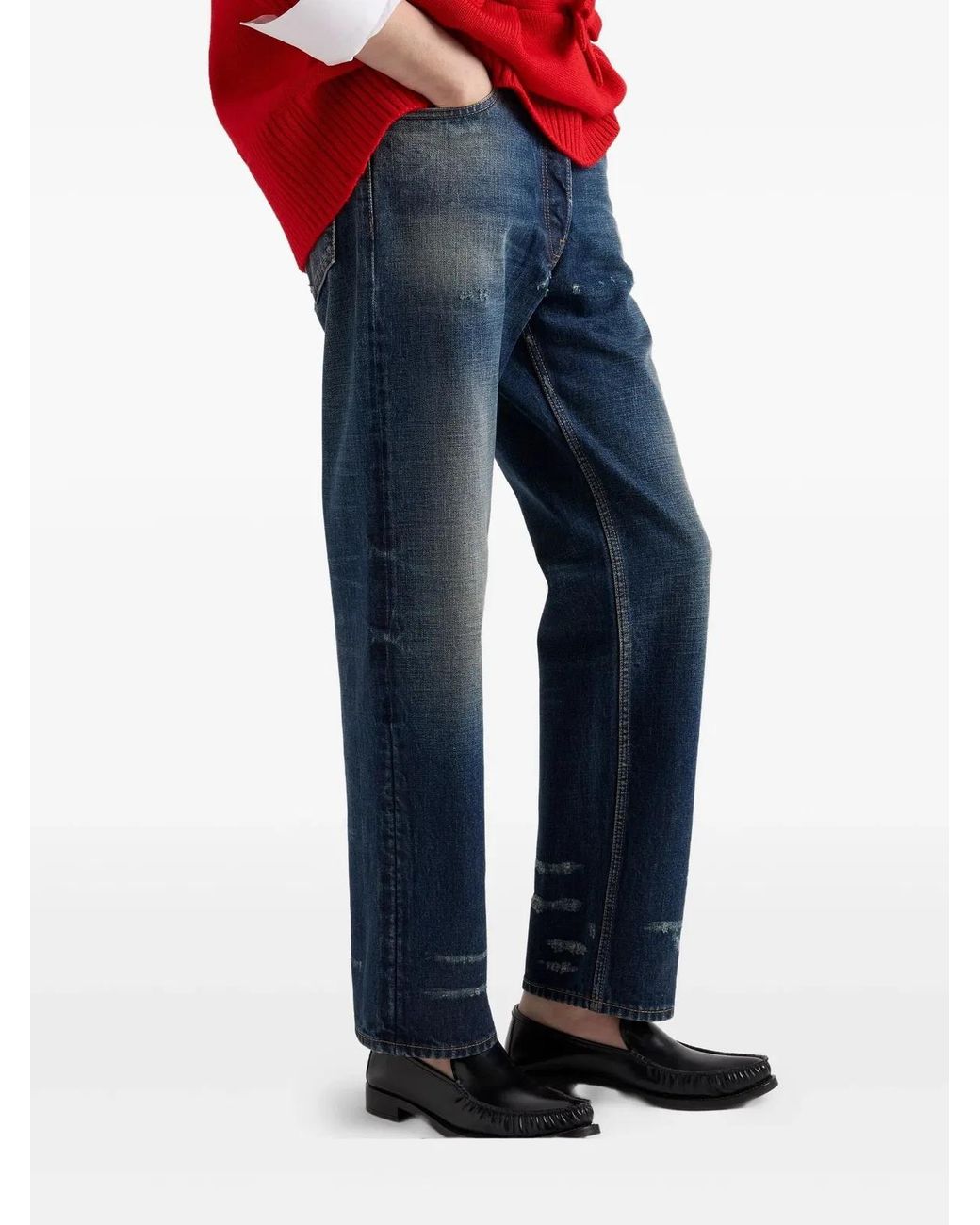 Prada Blue Cotton 5 Pockets