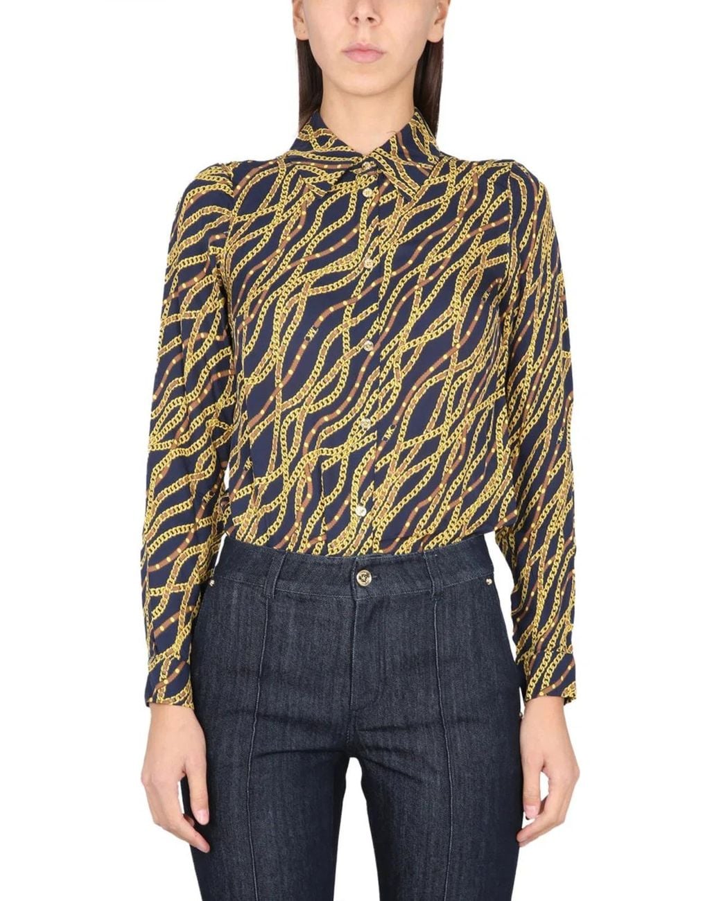 MICHAEL Michael Kors Blue Michael By Michael Kors Silk Blend Shirt