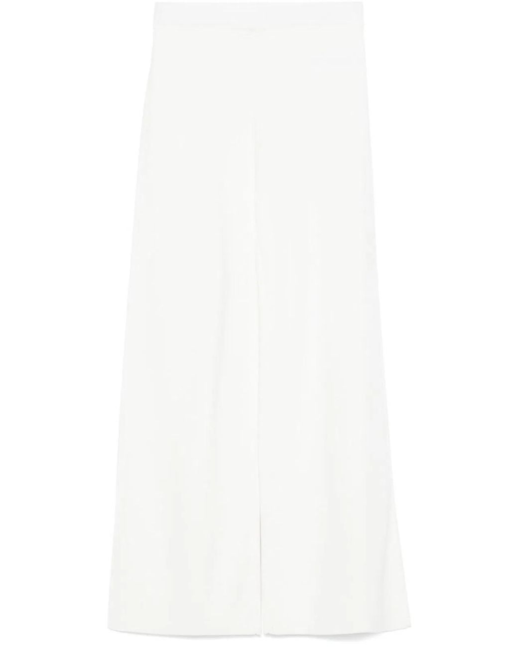 P.A.R.O.S.H. White Knitted Flared Trousers