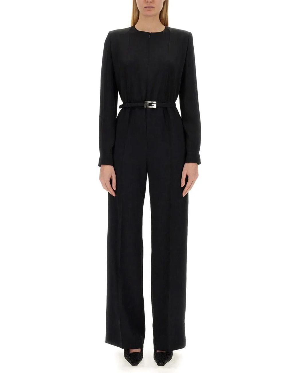 Gucci Black Viscose Jumpsuit With Belt